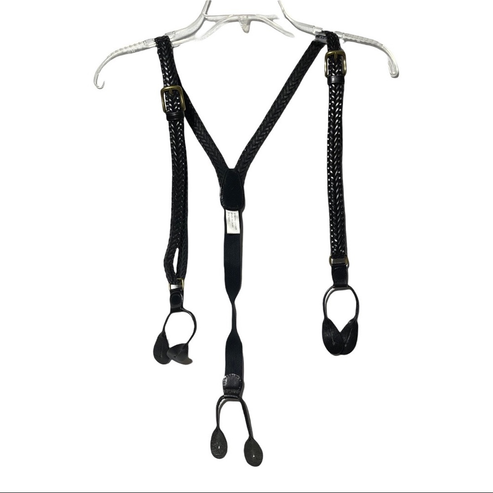 Vintage Edison Brothers Stretch Leather Braided Suspenders